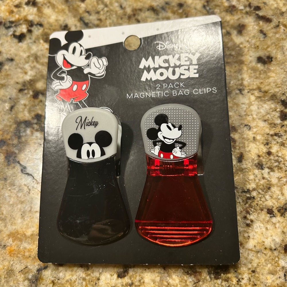 Disney Mickey Mouse Black and Red chip Magnetic Clips